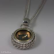 Twisted Rope Silver Compass Pendant
