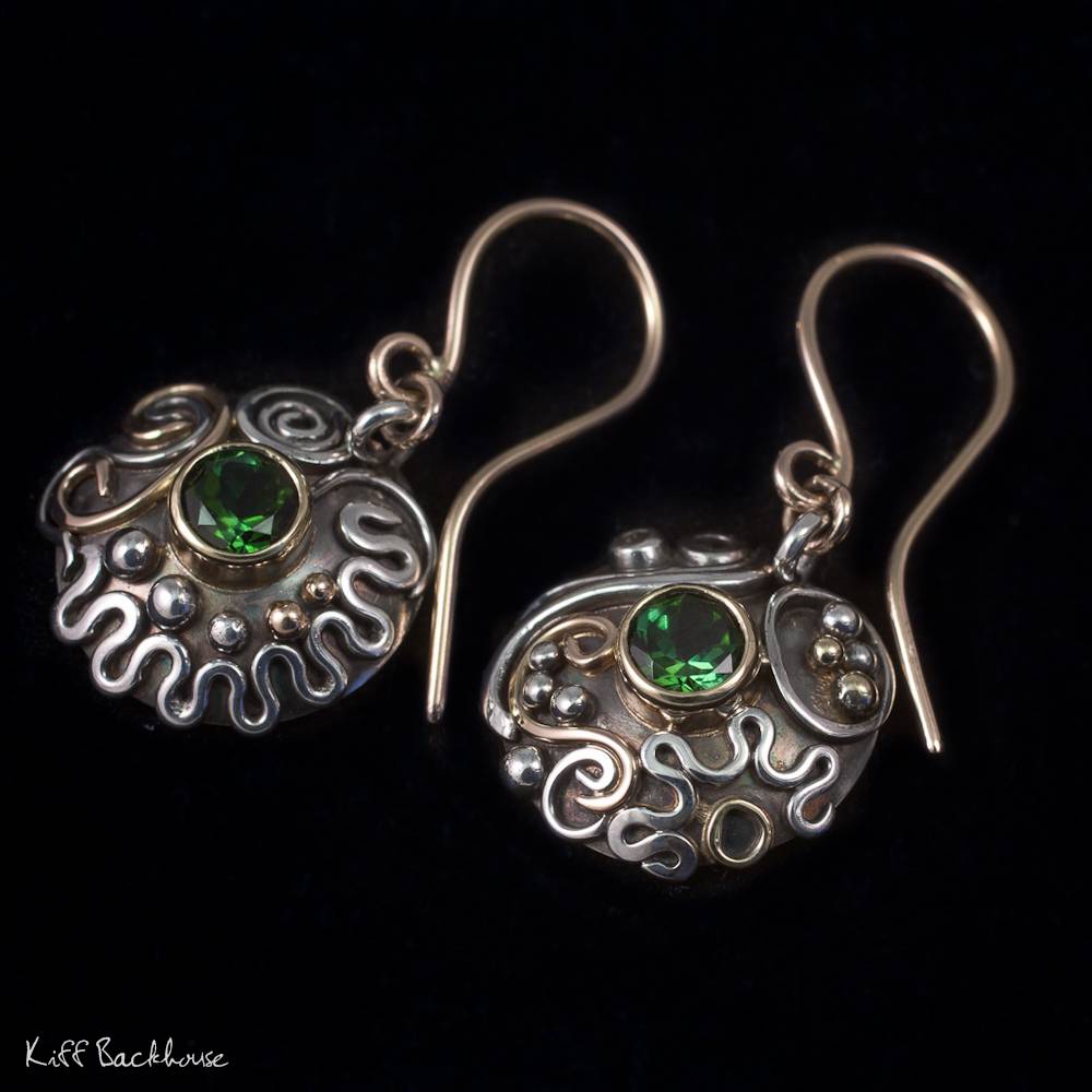 Green Tourmaline "Libretto" Earrings